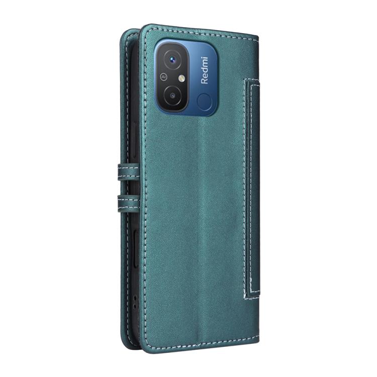 For Redmi 12C / 11A / Xiaomi Poco C55 Stitched Magnetic Buckle Leather Phone Case