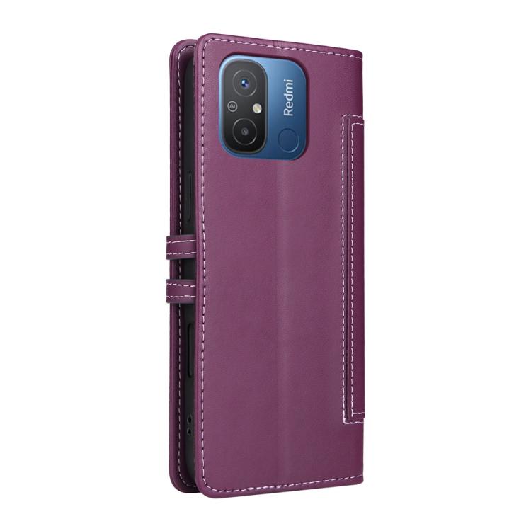 For Redmi 12C / 11A / Xiaomi Poco C55 Stitched Magnetic Buckle Leather Phone Case