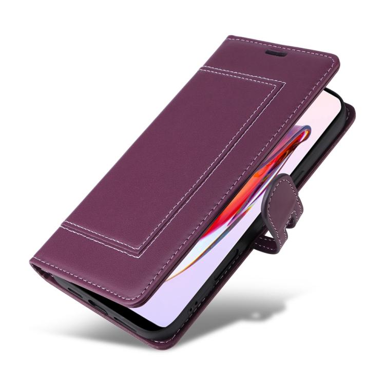 For Redmi 12C / 11A / Xiaomi Poco C55 Stitched Magnetic Buckle Leather Phone Case