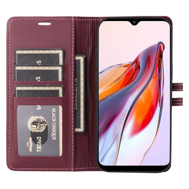 For Redmi 12C / 11A / Xiaomi Poco C55 Stitched Magnetic Buckle Leather Phone Case