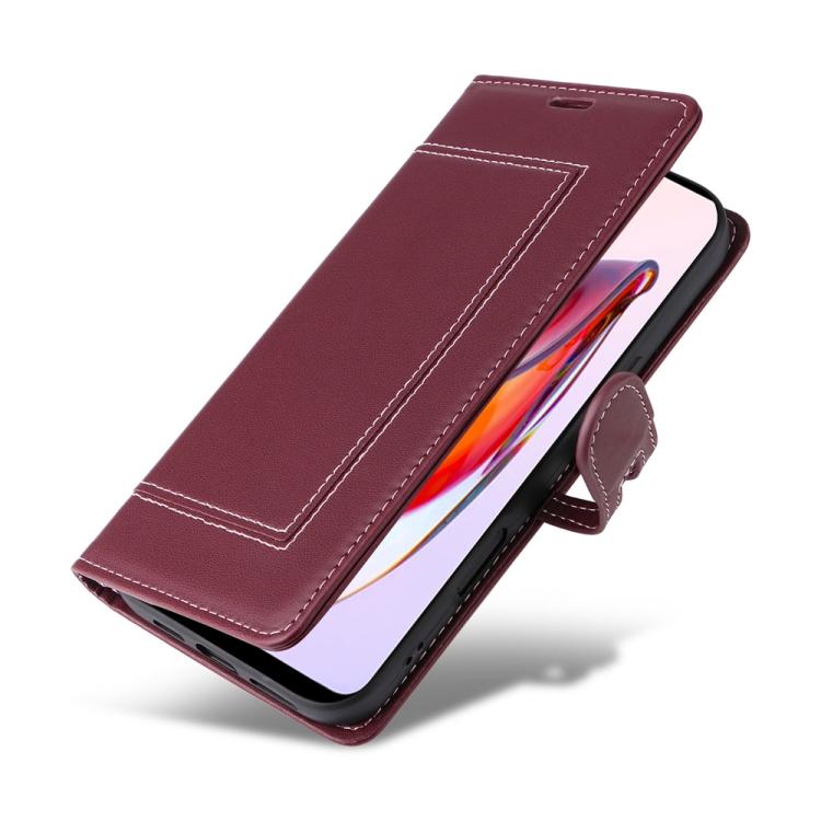 For Redmi 12C / 11A / Xiaomi Poco C55 Stitched Magnetic Buckle Leather Phone Case