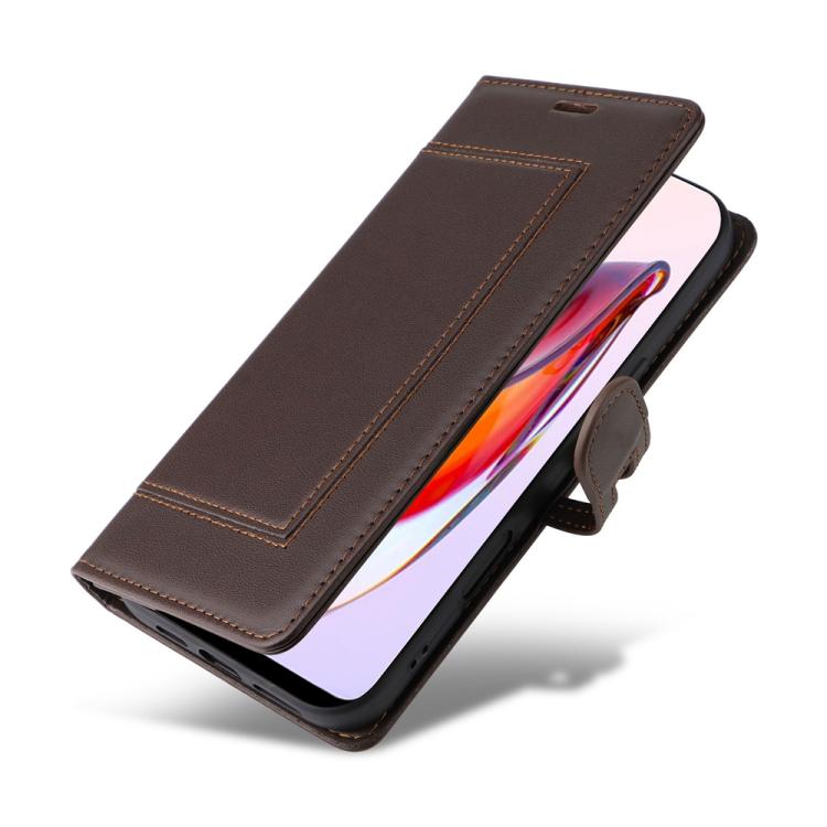 For Redmi 12C / 11A / Xiaomi Poco C55 Stitched Magnetic Buckle Leather Phone Case