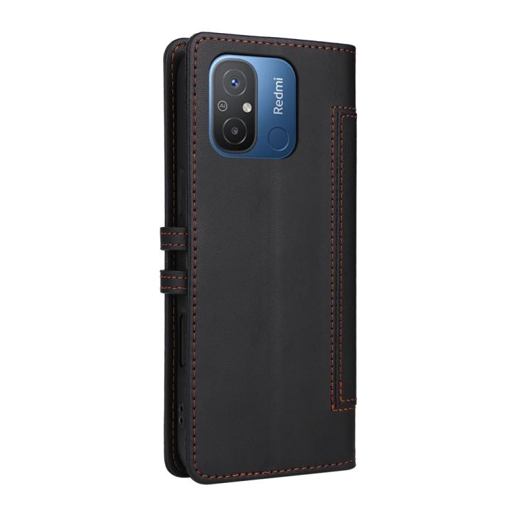For Redmi 12C / 11A / Xiaomi Poco C55 Stitched Magnetic Buckle Leather Phone Case