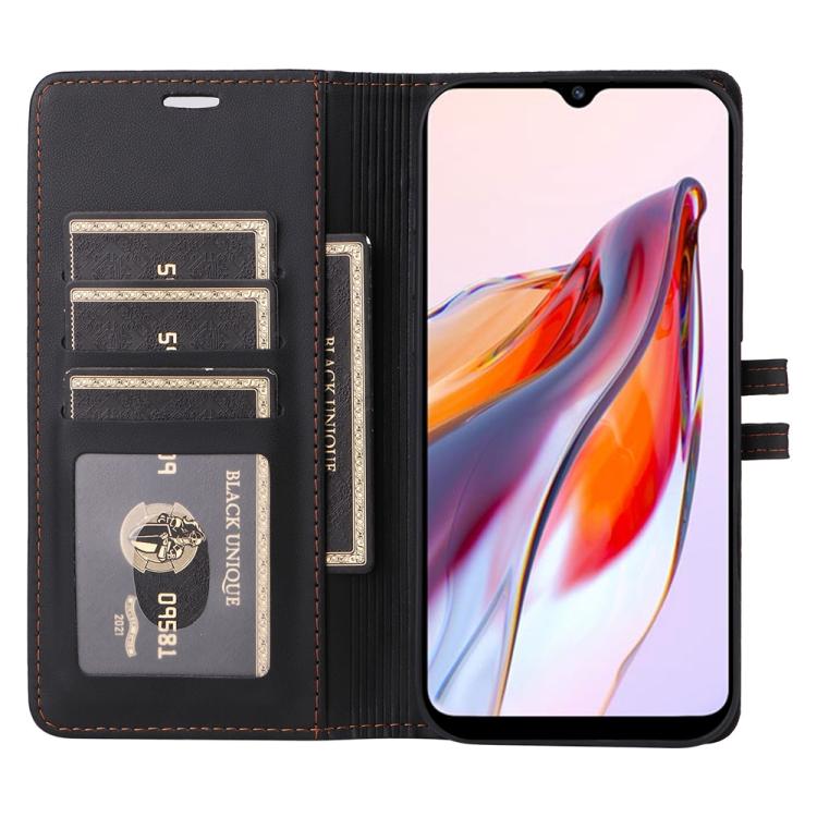 For Redmi 12C / 11A / Xiaomi Poco C55 Stitched Magnetic Buckle Leather Phone Case