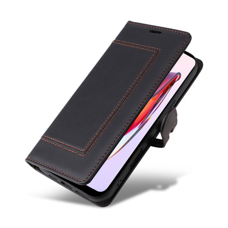 For Redmi 12C / 11A / Xiaomi Poco C55 Stitched Magnetic Buckle Leather Phone Case