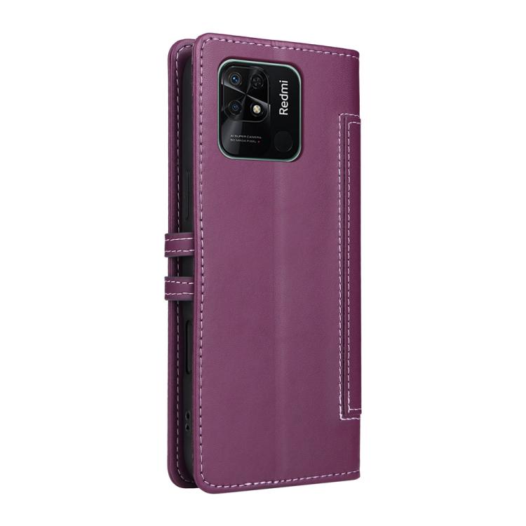 For Redmi 10C Stitched Magnetic Buckle Leather Phone Case