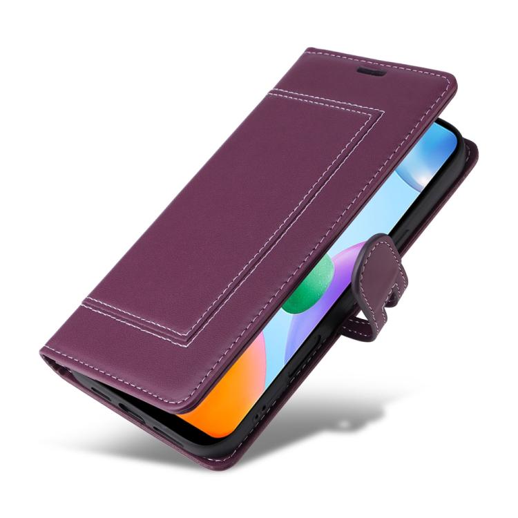 For Redmi 10C Stitched Magnetic Buckle Leather Phone Case