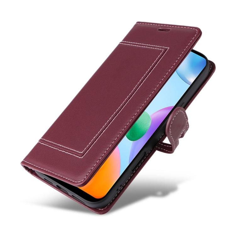 For Redmi 10C Stitched Magnetic Buckle Leather Phone Case
