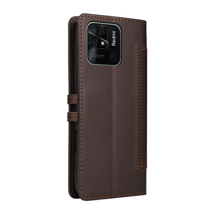 For Redmi 10C Stitched Magnetic Buckle Leather Phone Case