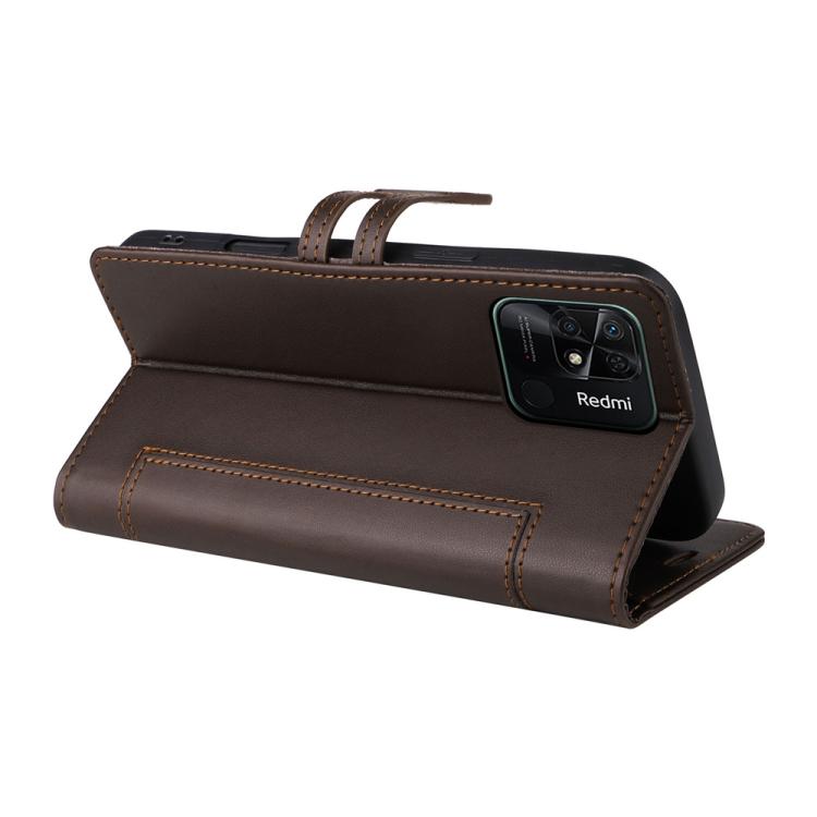 For Redmi 10C Stitched Magnetic Buckle Leather Phone Case