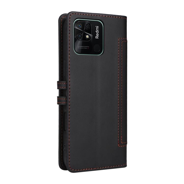 For Redmi 10C Stitched Magnetic Buckle Leather Phone Case