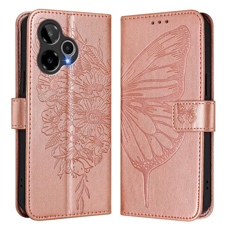 For Cricket Icon Plus 2026 / Icon 7 5G Embossed Butterfly Leather Phone Case