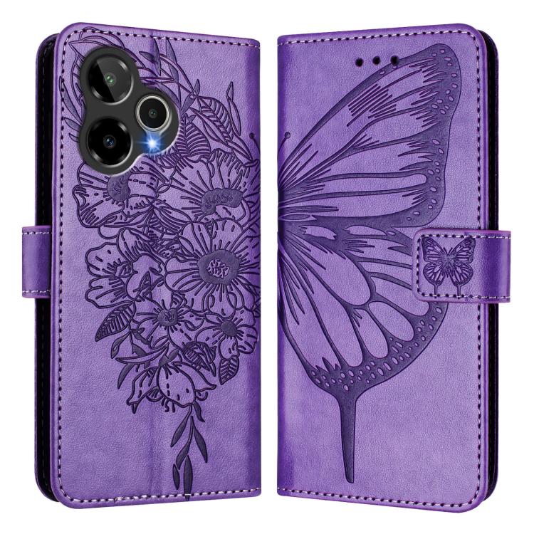 For Cricket Icon Plus 2026 / Icon 7 5G Embossed Butterfly Leather Phone Case