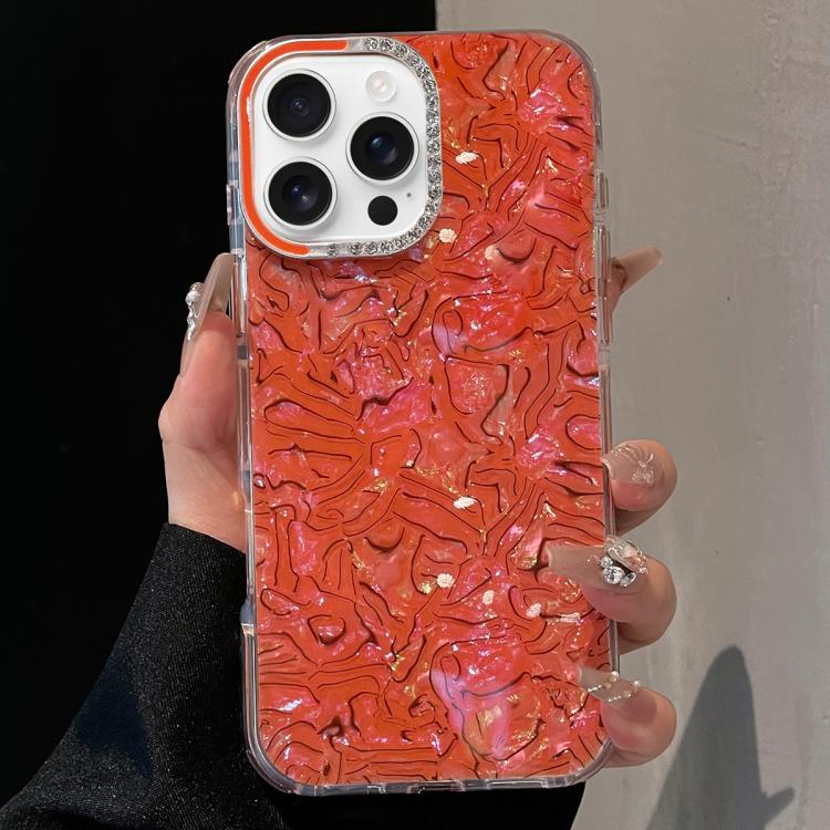 For iPhone 16 Pro Max Ink Rhythm Colorful Shell Pattern TPU Hybrid IMD Phone Case