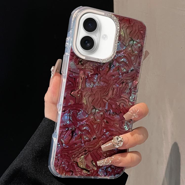 For iPhone 16 Plus Ink Rhythm Colorful Shell Pattern TPU Hybrid IMD Phone Case