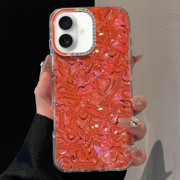 For iPhone 16 Plus Ink Rhythm Colorful Shell Pattern TPU Hybrid IMD Phone Case