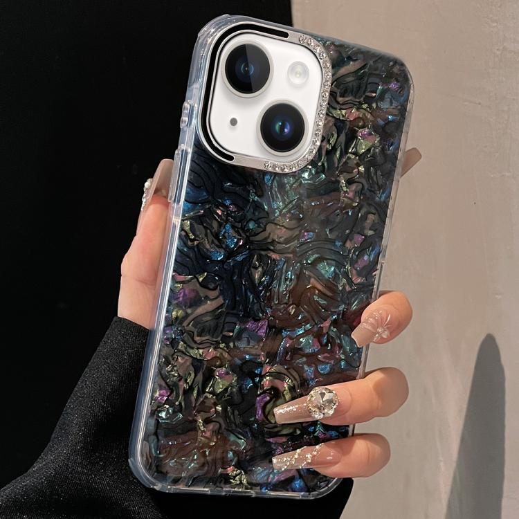 For iPhone 15 Plus / 14 Plus Ink Rhythm Colorful Shell Pattern TPU Hybrid IMD Phone Case