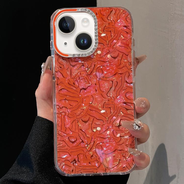 For iPhone 15 Ink Rhythm Colorful Shell Pattern TPU Hybrid IMD Phone Case