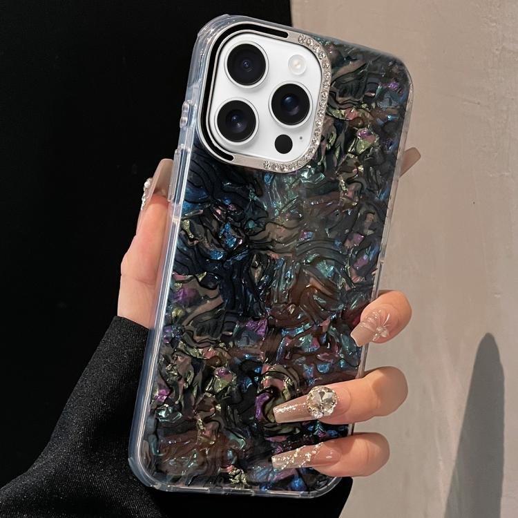 For iPhone 14 Pro Max Ink Rhythm Colorful Shell Pattern TPU Hybrid IMD Phone Case