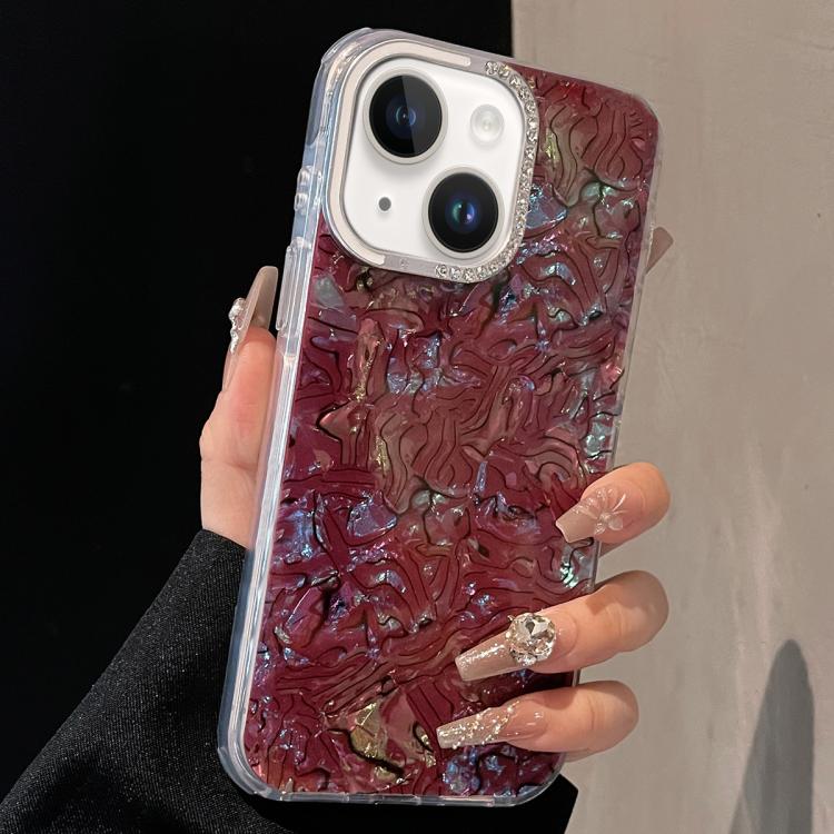 For iPhone 14 / 13 Ink Rhythm Colorful Shell Pattern TPU Hybrid IMD Phone Case