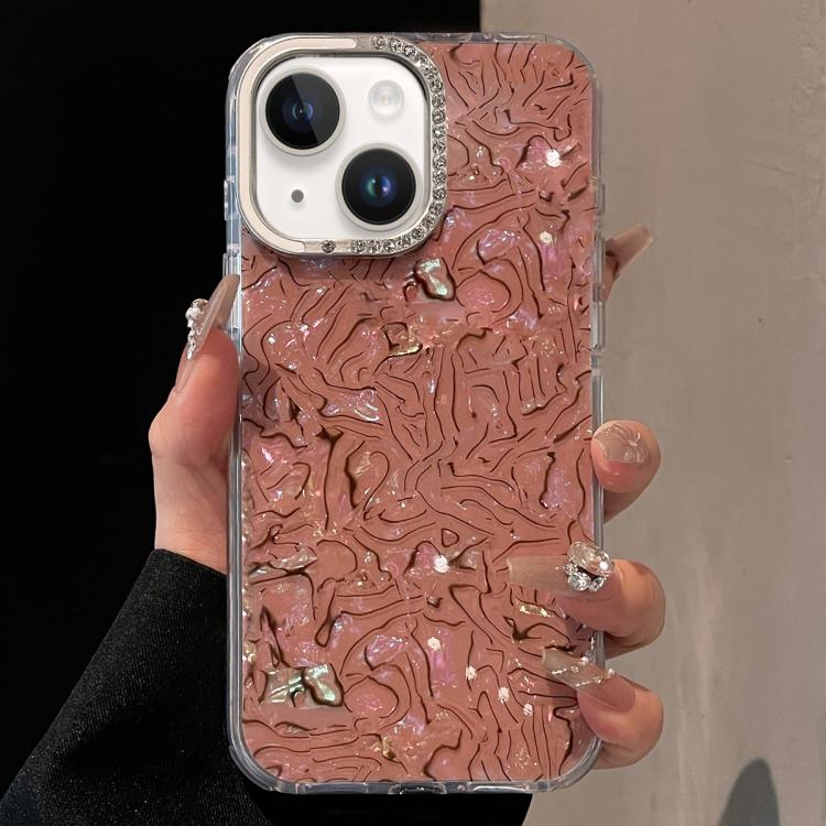 For iPhone 14 / 13 Ink Rhythm Colorful Shell Pattern TPU Hybrid IMD Phone Case