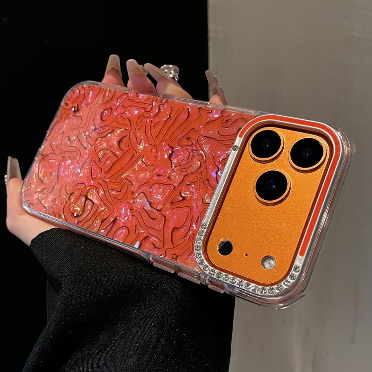 For iPhone 16 Ink Rhythm Colorful Shell Pattern TPU Hybrid IMD Phone Case