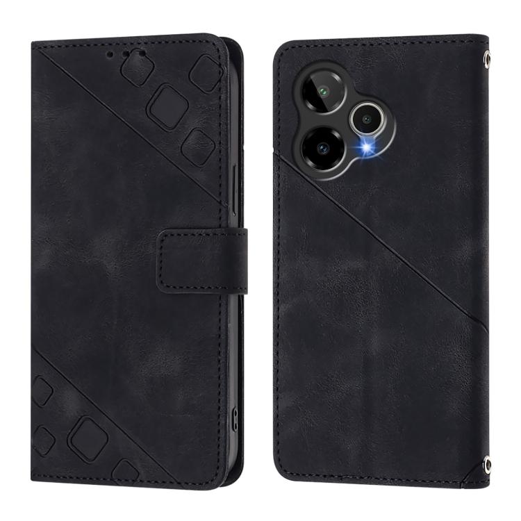 For Cricket Icon Plus 2026 / Icon 7 5G Skin-feel Embossed Leather Phone Case
