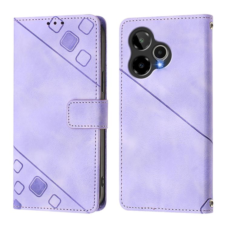 For Cricket Icon Plus 2026 / Icon 7 5G Skin-feel Embossed Leather Phone Case