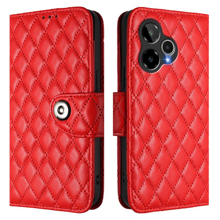 For AT&T Verge 2 Rhombic Texture Flip Leather Phone Case with Lanyard