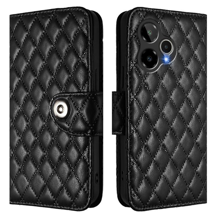 For AT&T Verge 2 Rhombic Texture Flip Leather Phone Case with Lanyard