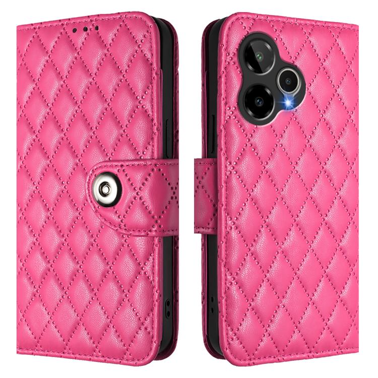 For AT&T Verge 2 Rhombic Texture Flip Leather Phone Case with Lanyard