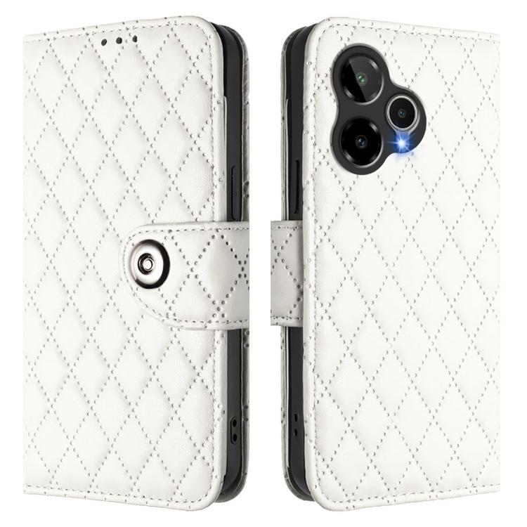 For AT&T Verge 2 Rhombic Texture Flip Leather Phone Case with Lanyard