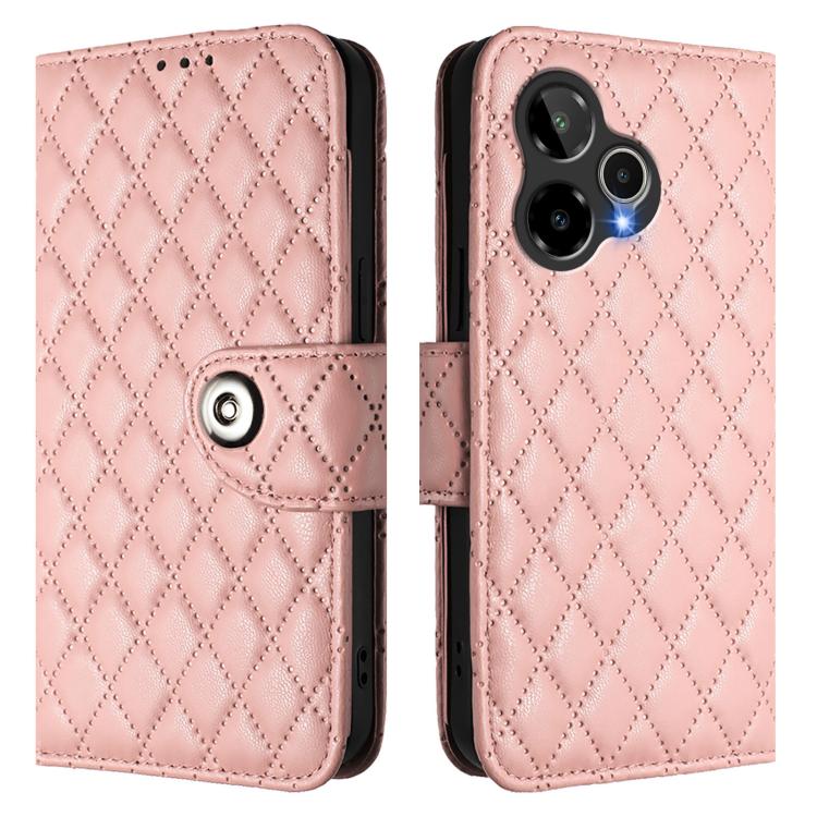 For AT&T Verge 2 Rhombic Texture Flip Leather Phone Case with Lanyard