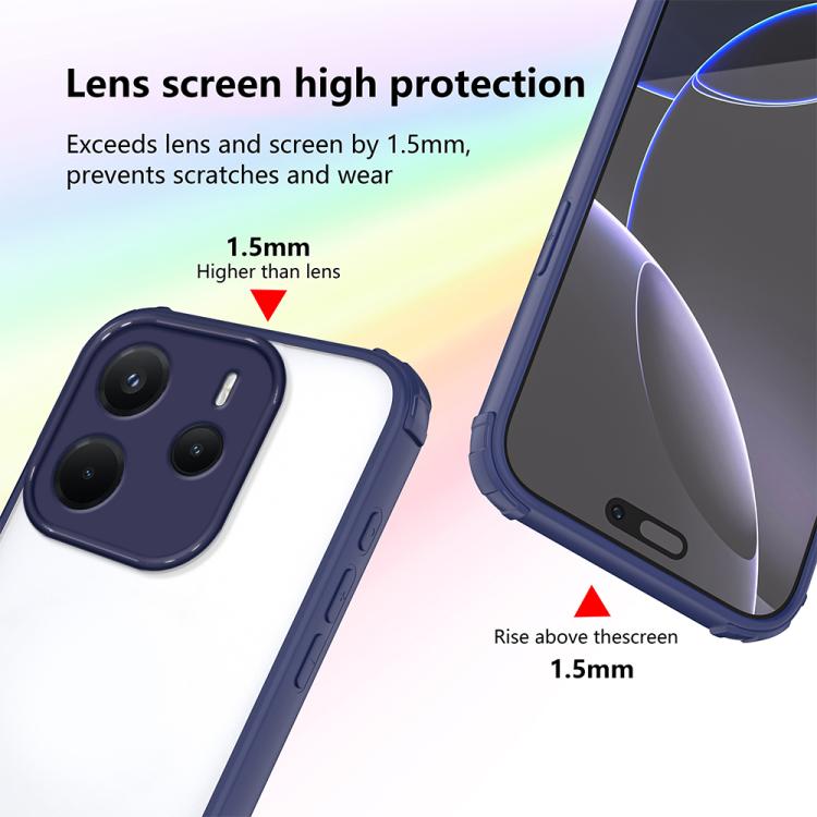 For Redmi Note 14 4G 163.25mm Four Corners Shield Shockproof TPU Hybrid PC Phone Case