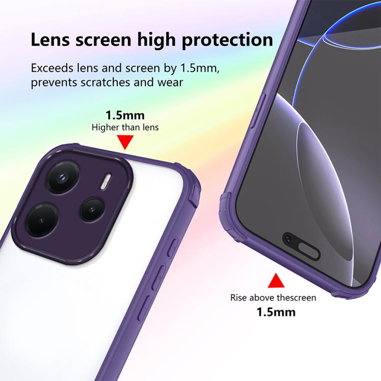 For Redmi Note 14 4G 163.25mm Four Corners Shield Shockproof TPU Hybrid PC Phone Case