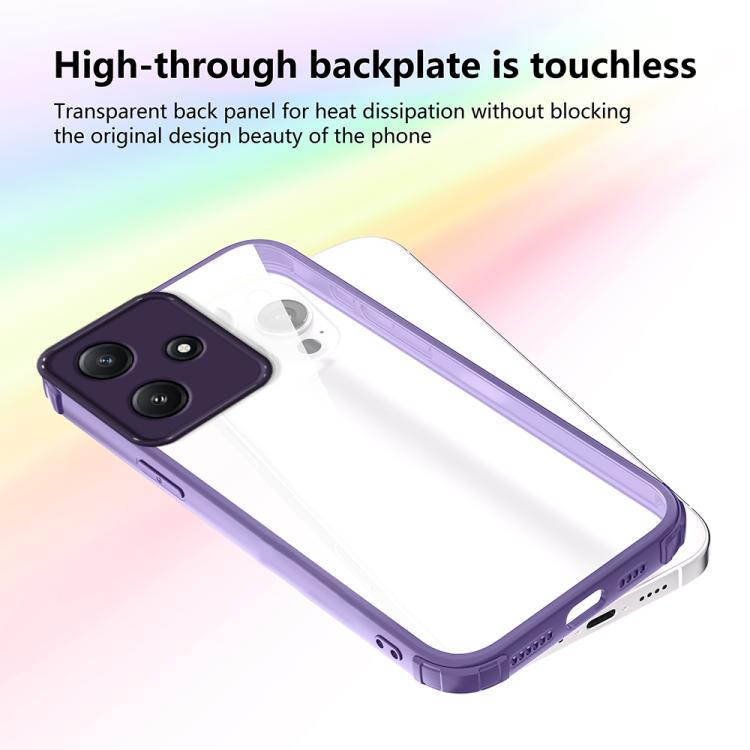 For Redmi 12 4G / 5G Four Corners Shield Shockproof TPU Hybrid PC Phone Case