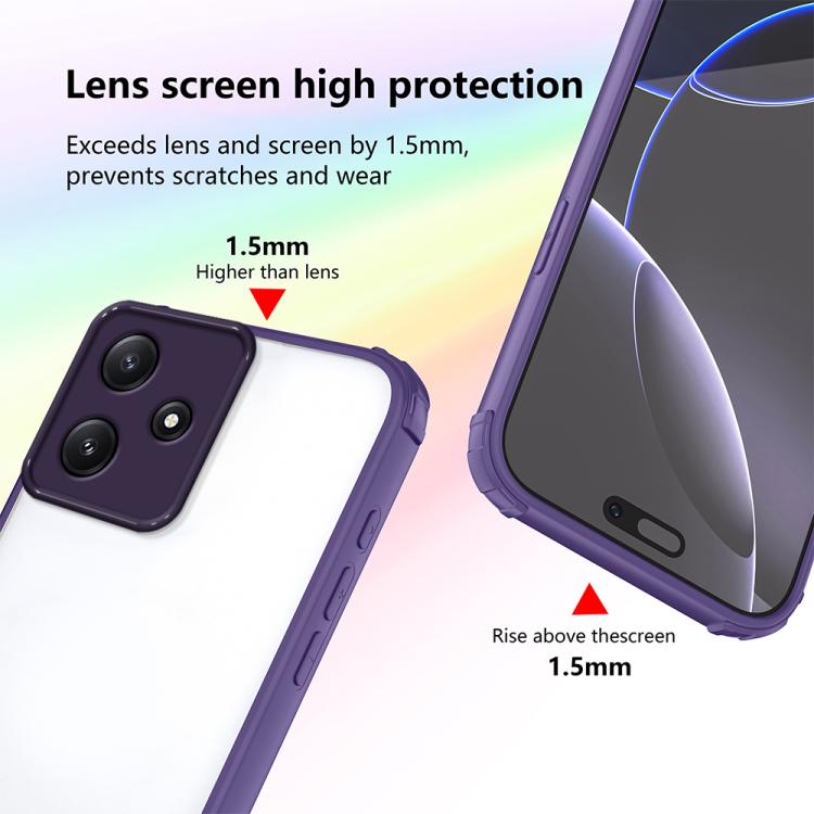 For Redmi 12 4G / 5G Four Corners Shield Shockproof TPU Hybrid PC Phone Case