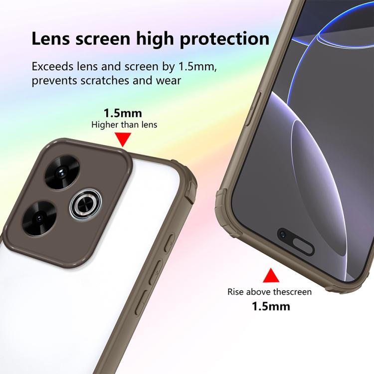For Redmi 13 4G / 5G Four Corners Shield Shockproof TPU Hybrid PC Phone Case