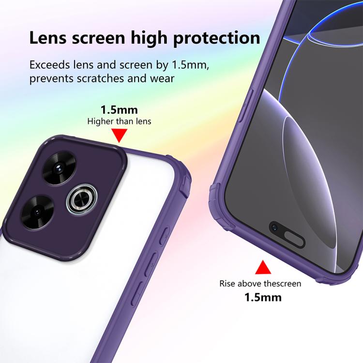 For Redmi 13 4G / 5G Four Corners Shield Shockproof TPU Hybrid PC Phone Case