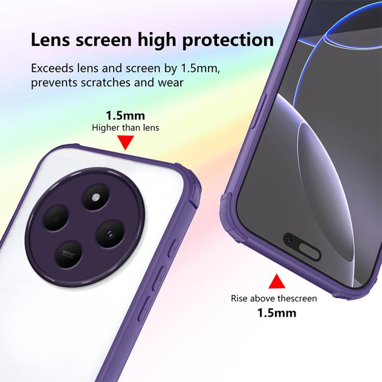 For Redmi 14C 4G / A4 5G Four Corners Shield Shockproof TPU Hybrid PC Phone Case