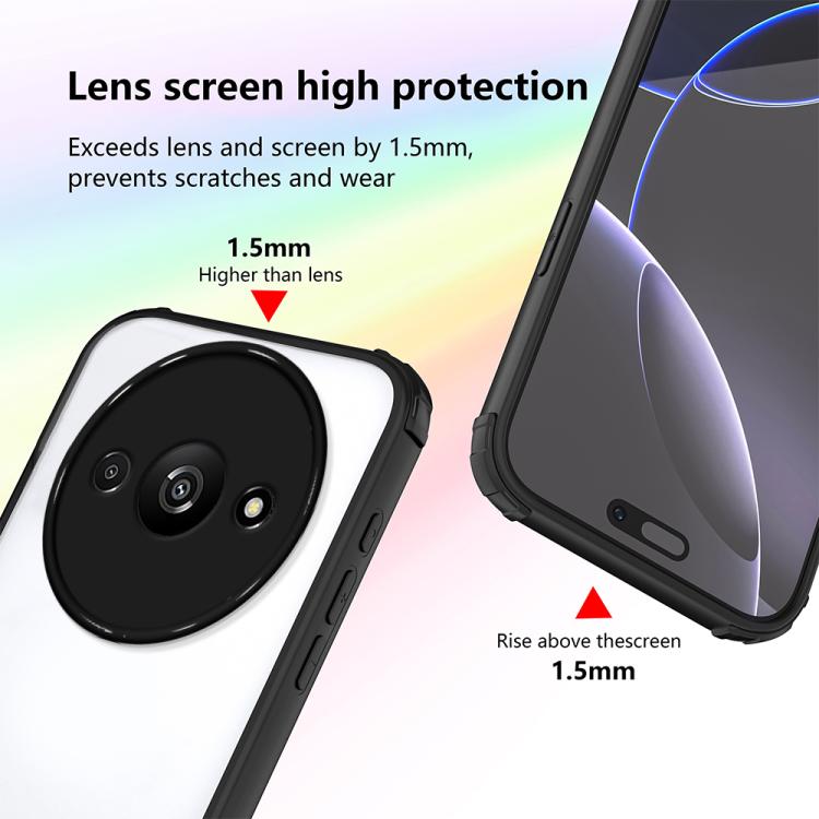For Redmi A3 / A3x 5G Four Corners Shield Shockproof TPU Hybrid PC Phone Case