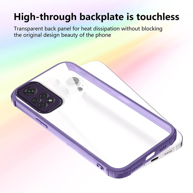 For Redmi Note 11 Global  Four Corners Shield Shockproof TPU Hybrid PC Phone Case