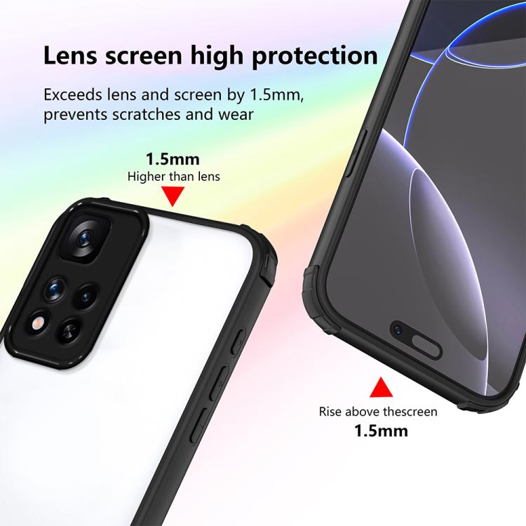 For Redmi Note 11 Pro 4G / 5G Four Corners Shield Shockproof TPU Hybrid PC Phone Case