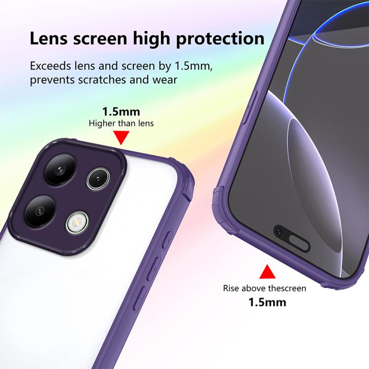 For Redmi Note 13 4G Four Corners Shield Shockproof TPU Hybrid PC Phone Case
