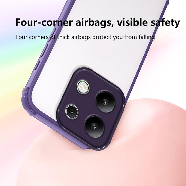 For Redmi Note 13 4G Four Corners Shield Shockproof TPU Hybrid PC Phone Case