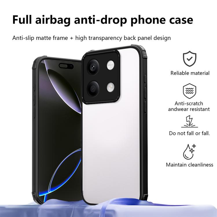 For Redmi Note 13 5G Four Corners Shield Shockproof TPU Hybrid PC Phone Case