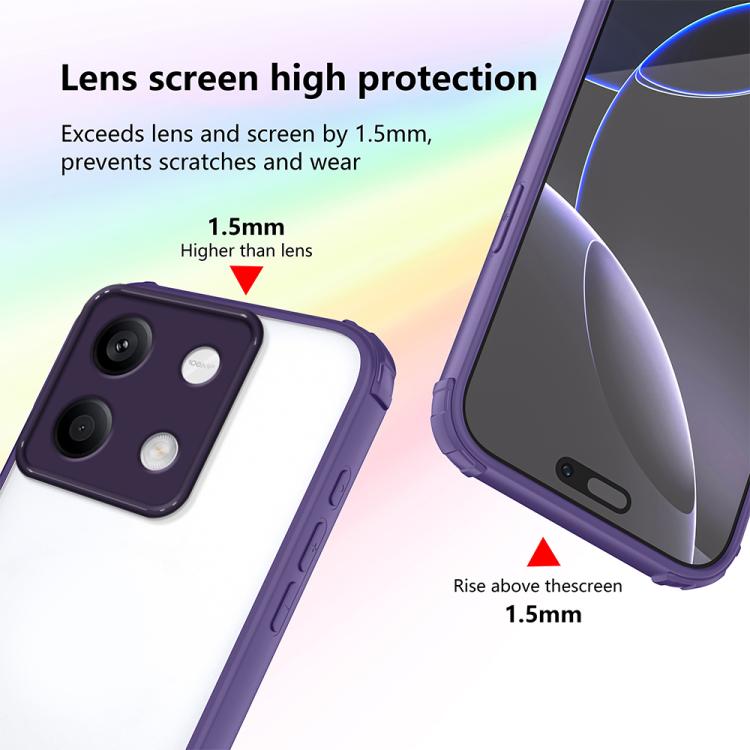 For Redmi Note 13 5G Four Corners Shield Shockproof TPU Hybrid PC Phone Case