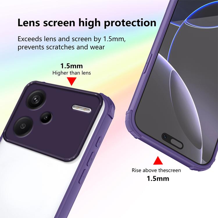 For Redmi Note 13 Pro+ Four Corners Shield Shockproof TPU Hybrid PC Phone Case