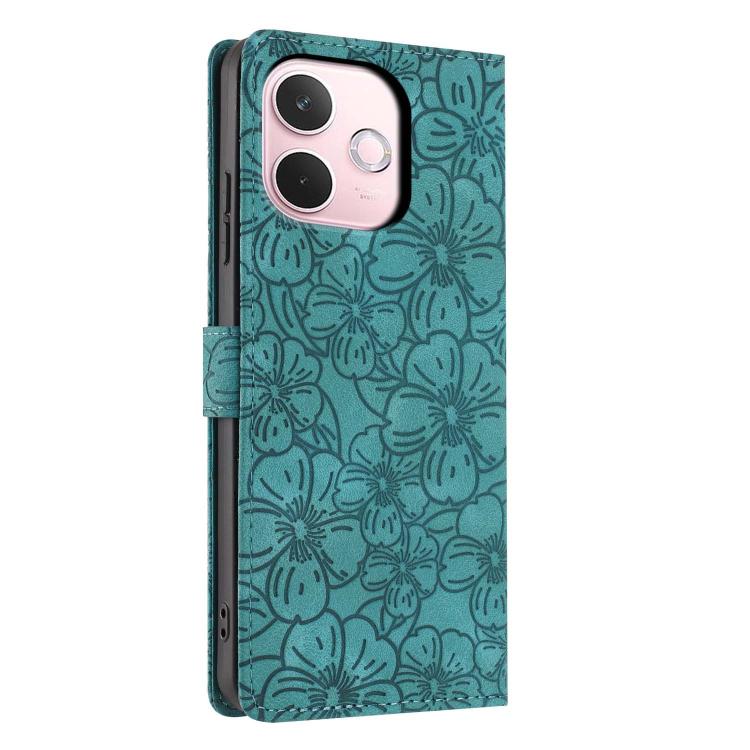 For OPPO A5 Pro 5G Global Cherry Blossoms Embossed Leather Phone Case