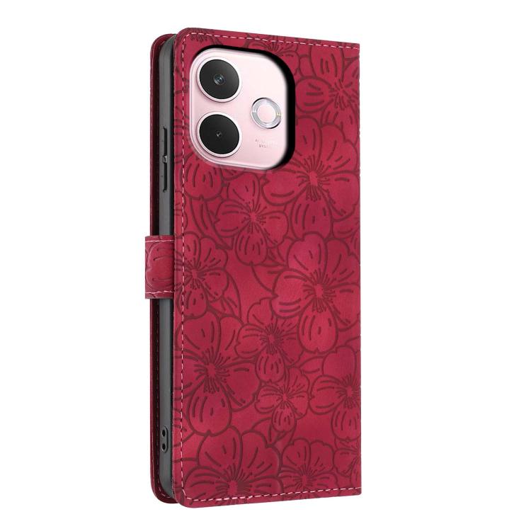 For OPPO A5 Pro 5G Global Cherry Blossoms Embossed Leather Phone Case